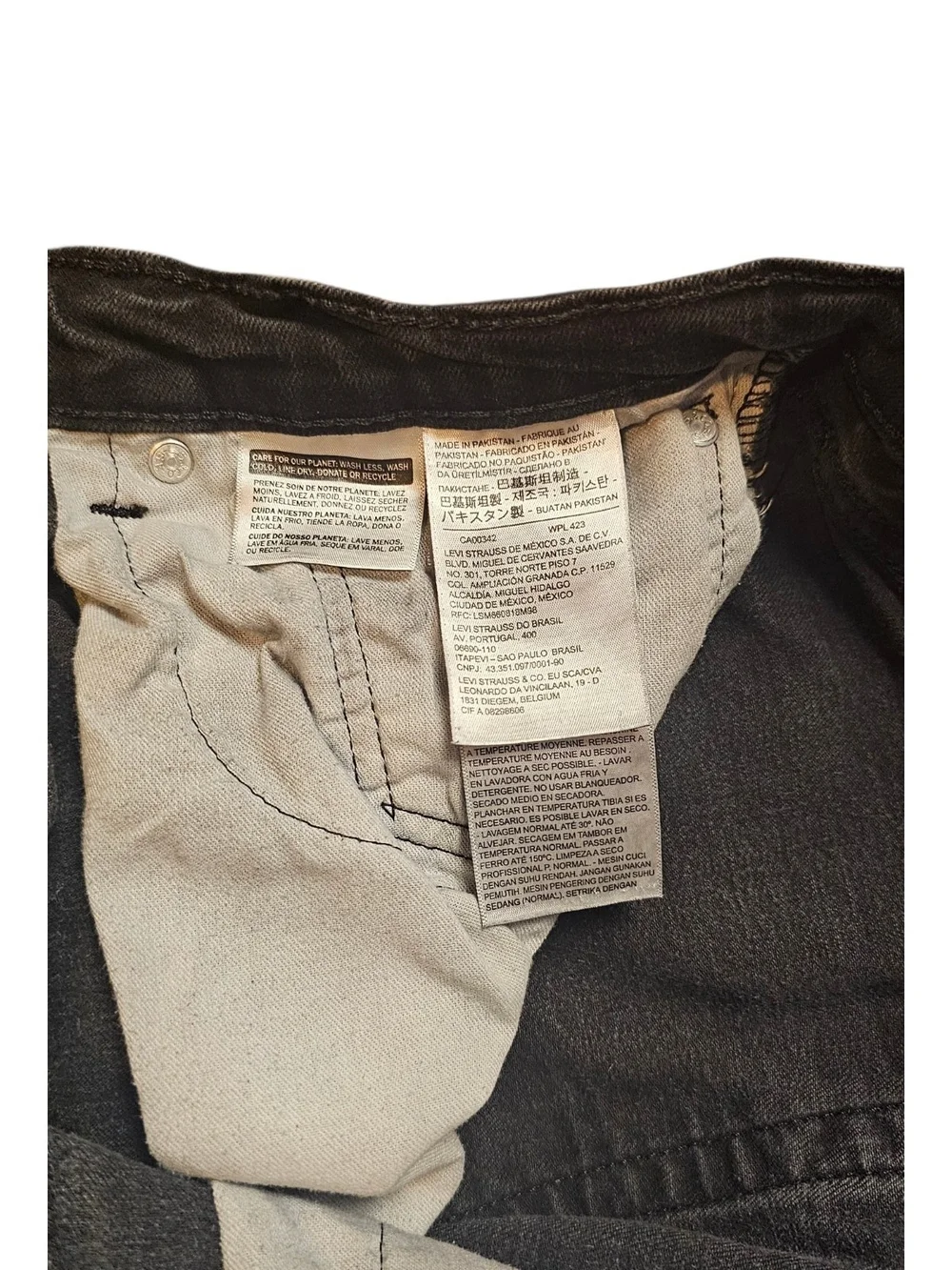 Levi's 505 Regular Fit Black Jeans Men's 36x30 Straight Leg Denim